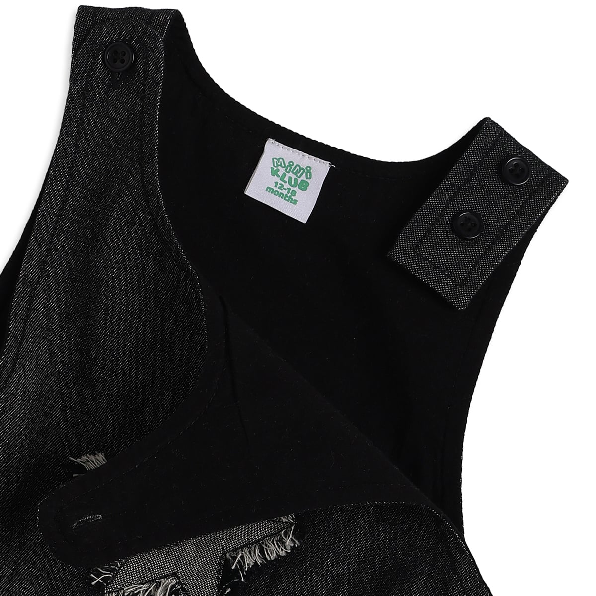 Baby Boys Black And White Woven Dungaree Set Regular Fit Casual Wear