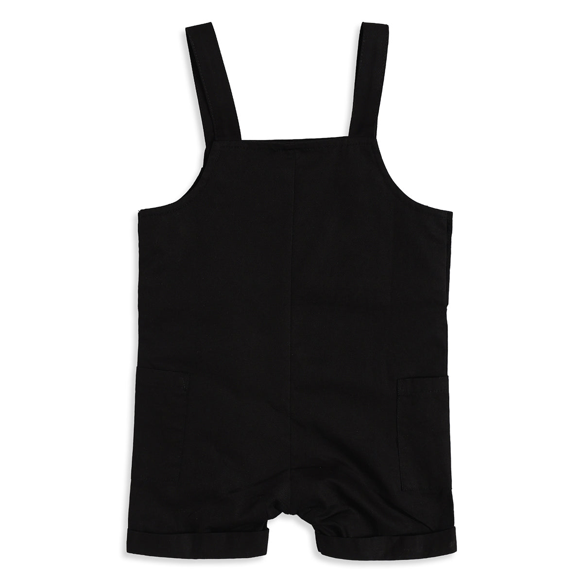 Baby Boys Black Dungaree Romper with Blue T-Shirt Casual Outfit Set