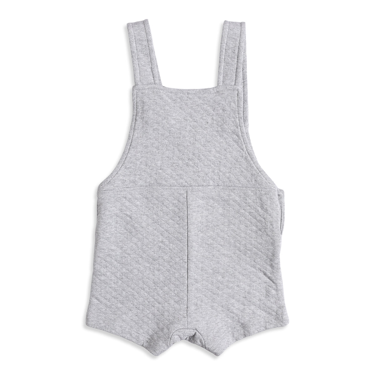 Baby Boys Grey Quilted Dungaree Romper with Navy Blue T-Shirt Casual Outfit Set