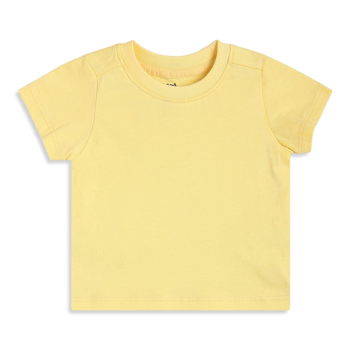 Baby Boys Yellow And Blue Cotton T-Shirt With Denim Dungaree Shorts Set Regular Fit Casual Wear