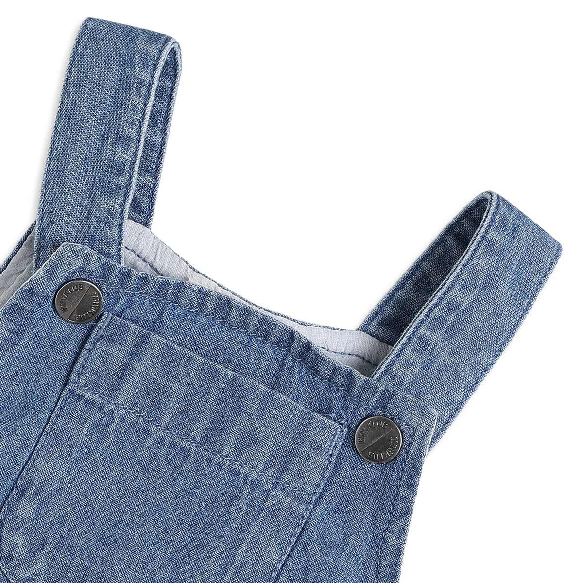 Baby Boys Yellow And Blue Cotton T-Shirt With Denim Dungaree Shorts Set Regular Fit Casual Wear