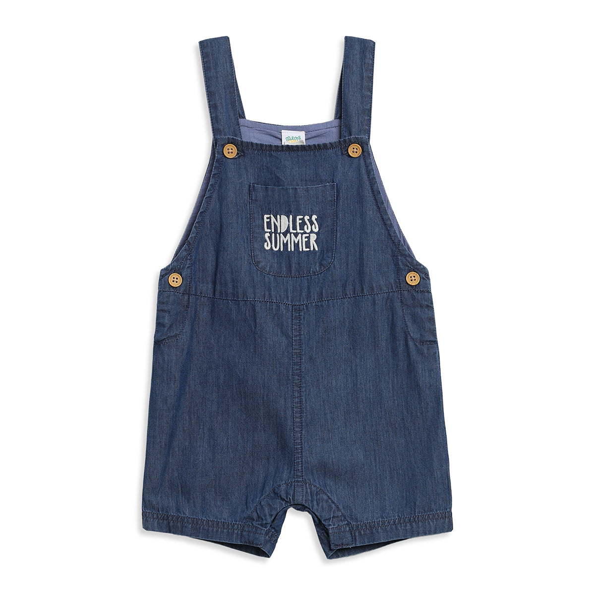 Baby Boys Yellow And Blue Cotton Dungaree Set Regular Fit Casual Wear