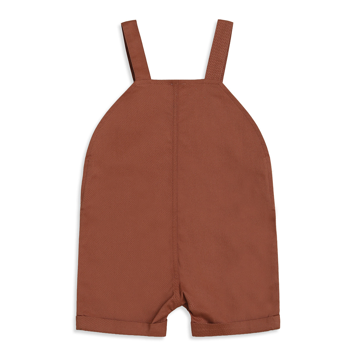 Baby Boys Rust Brown And White Cotton Striped T-Shirt With Animal Print Dungaree Shorts Set Regular Fit Casual Wear
