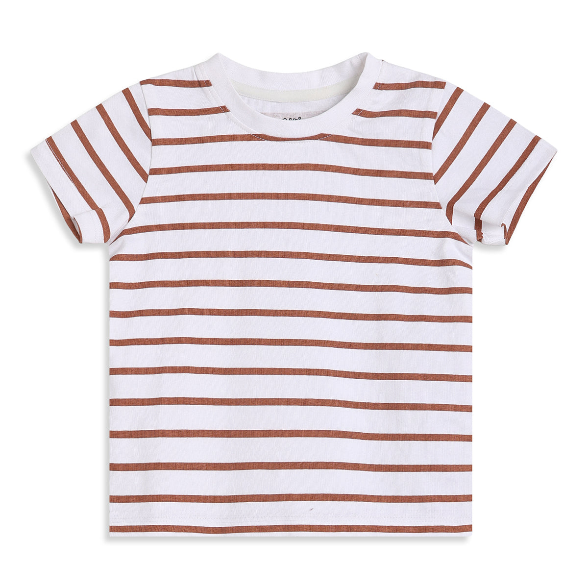 Baby Boys Brown And White Cotton Dungaree Set Regular Fit Casual Wear