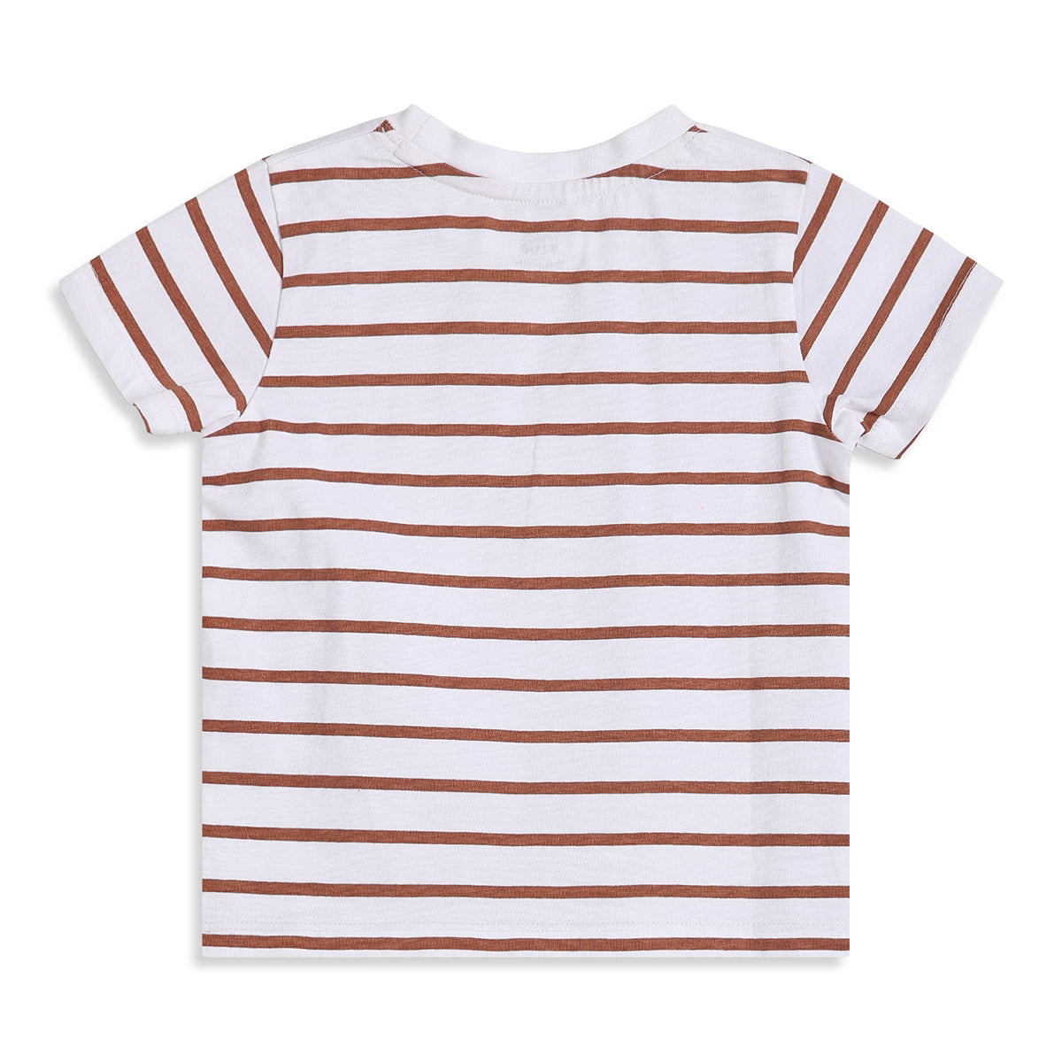 Baby Boys Brown And White Cotton Dungaree Set Regular Fit Casual Wear