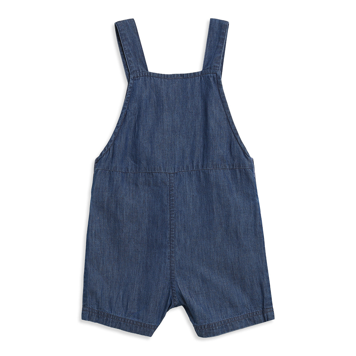 Baby Boys White And Blue Cotton Dungaree Set Regular Fit Casual Wear