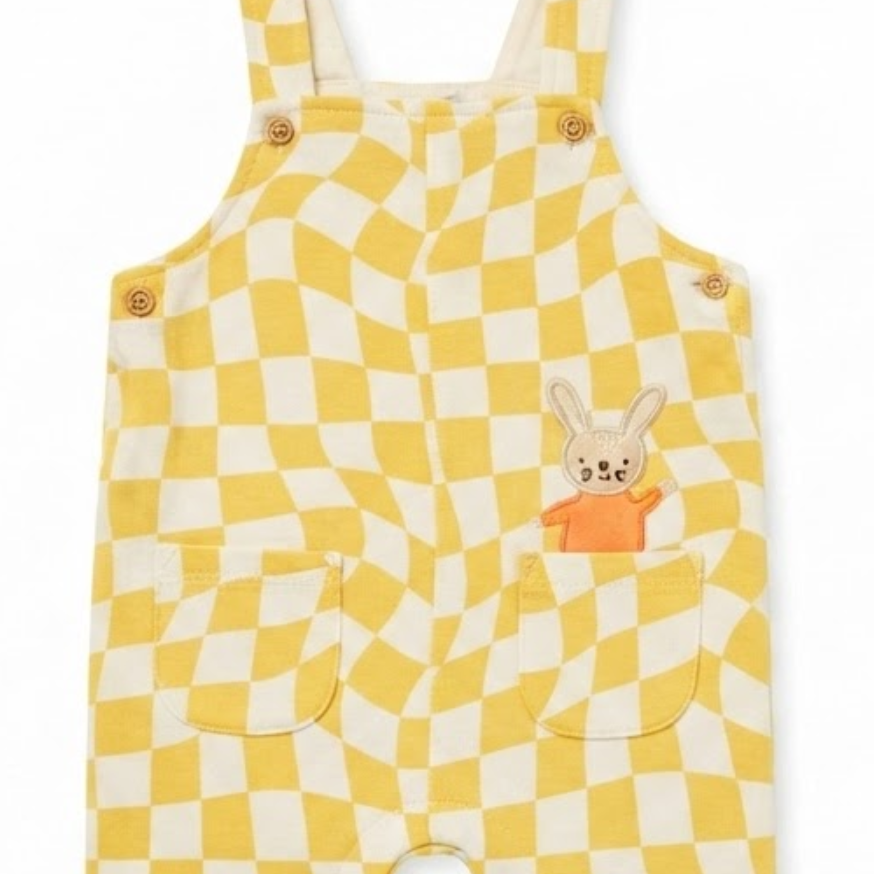 Baby Boys Yellow and White Cotton Dungaree Set Regular Fit Casual Wear