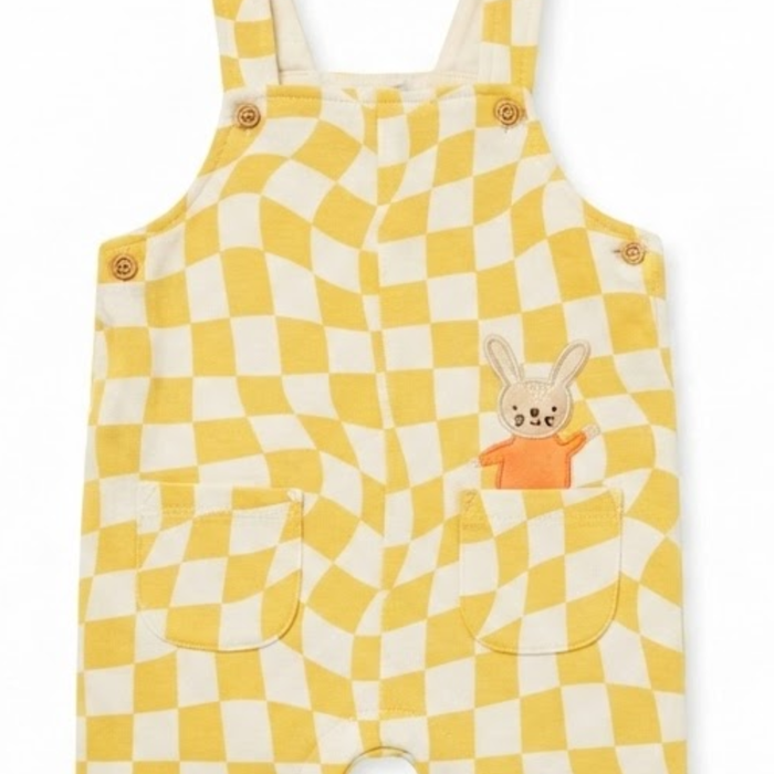 Baby Boys Yellow and White Cotton Dungaree Set Regular Fit Casual Wear