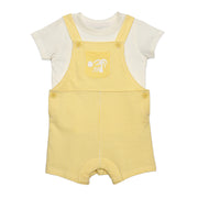 Baby Boys Striped Dungaree Set, Yellow and White