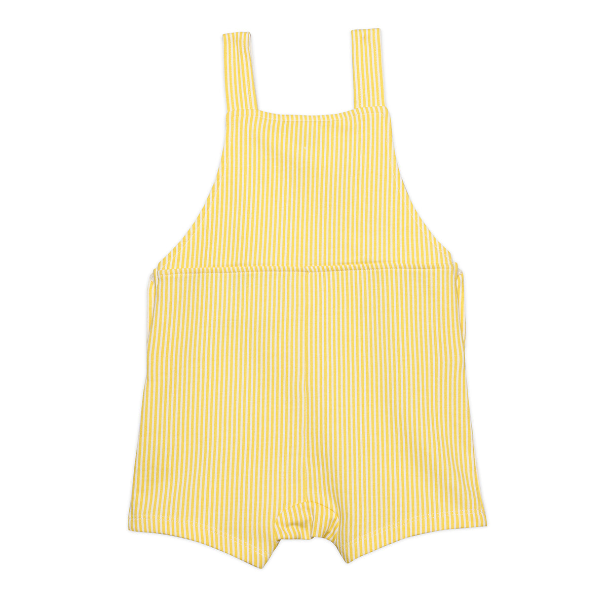 Baby Boys Striped Dungaree Set, Yellow and White