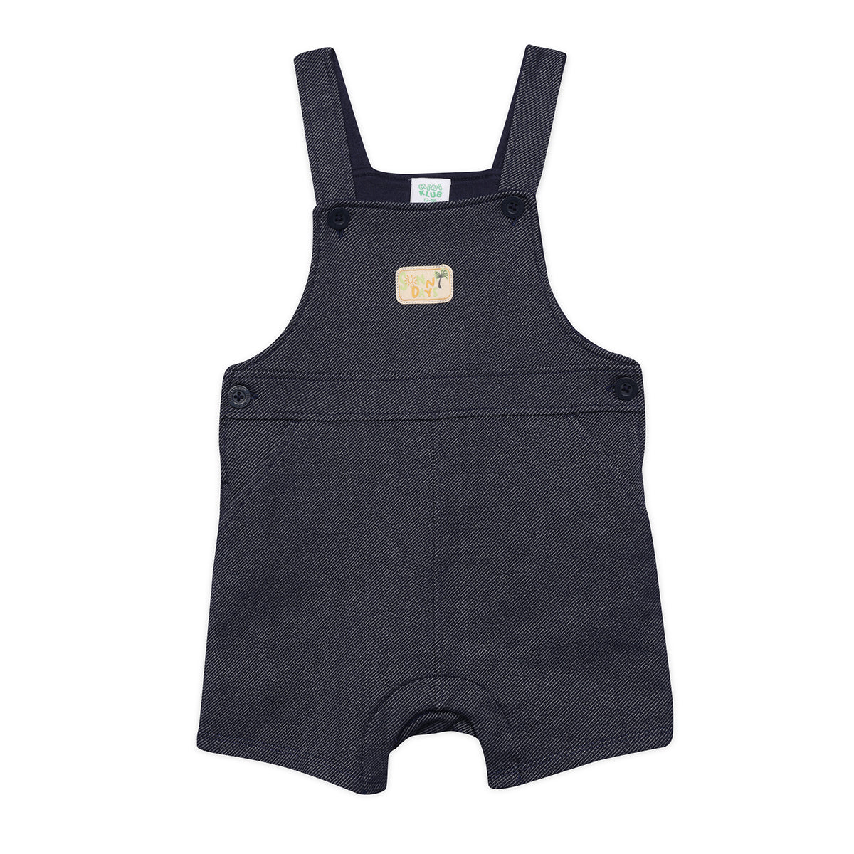 Baby Boys Solid Dungaree Set, Navy and Beige
