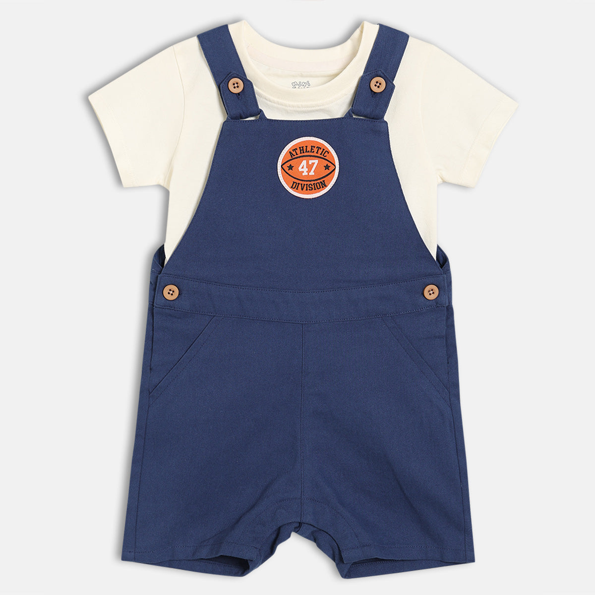 Baby Boys Printed Dungaree Set, Multicolour