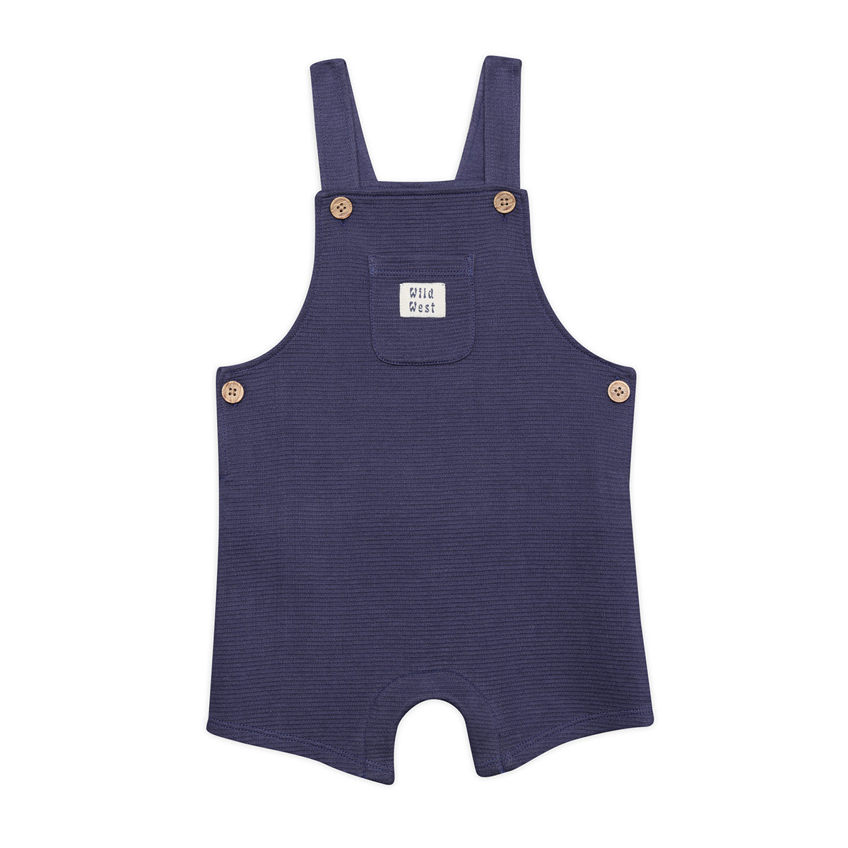 Baby Boys Star Print T-Shirt And Knit Dungaree Romper Set, Light Blue and Navy Blue
