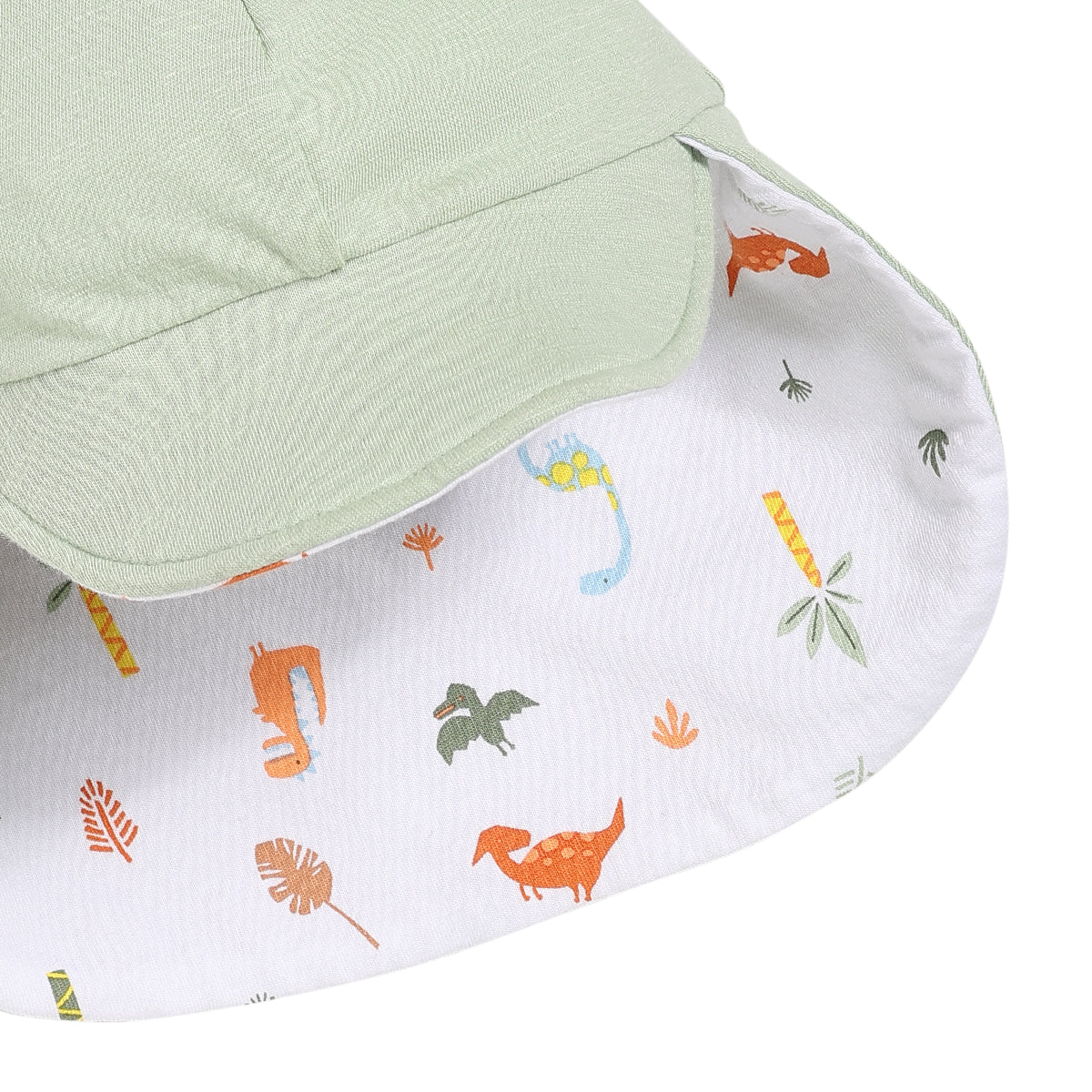 Baby Boys Printed Cotton Hat, Green