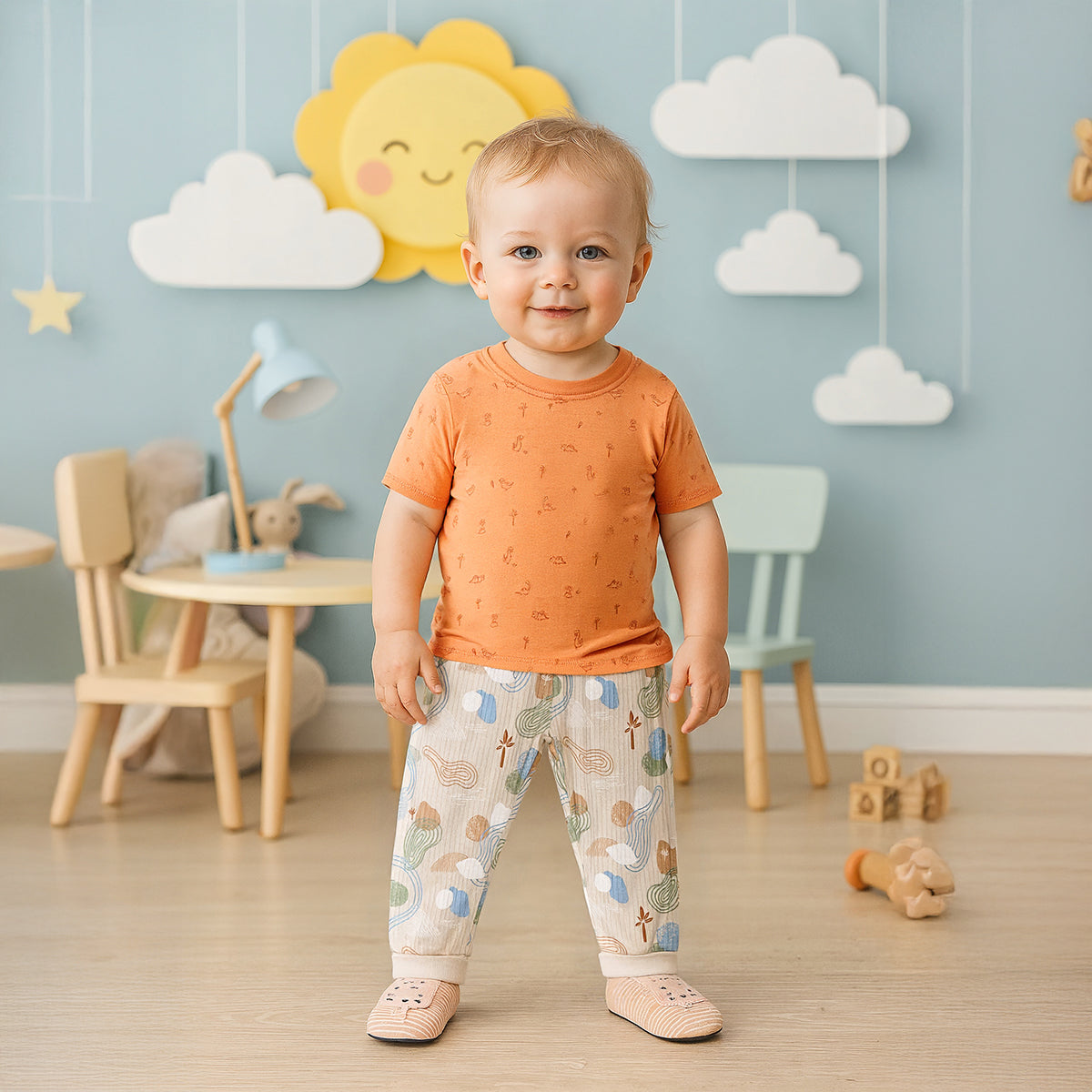 Baby Boys Printed Bottom Set Pack of 3, Multicolor