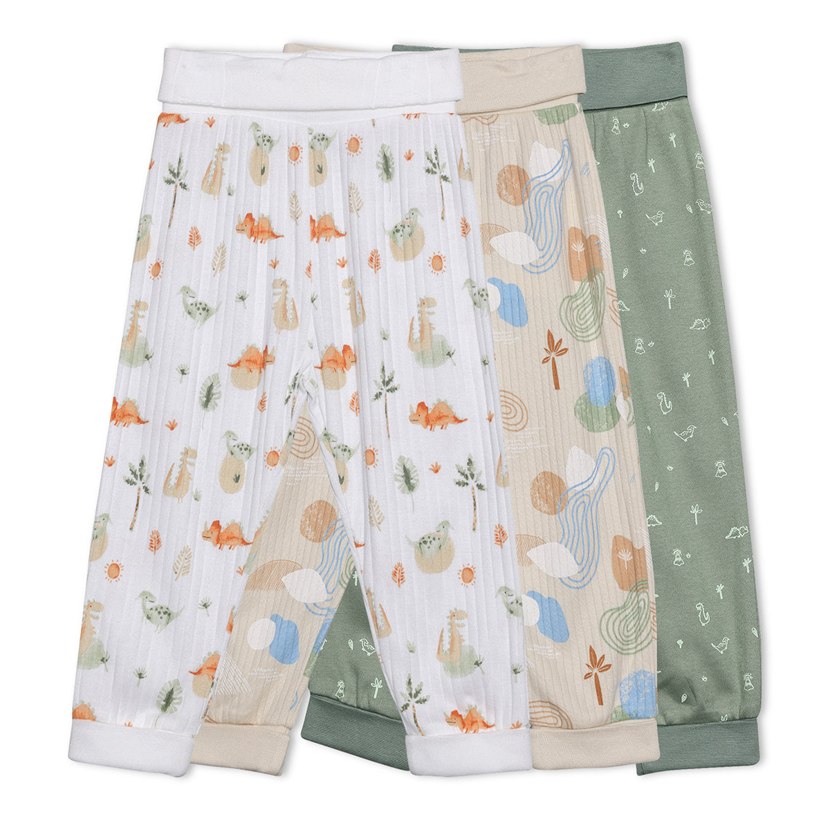 Baby Boys Printed Bottom Set Pack of 3, Multicolor