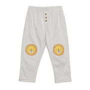 Baby Boys Lion Patch Knit Bottom, Grey
