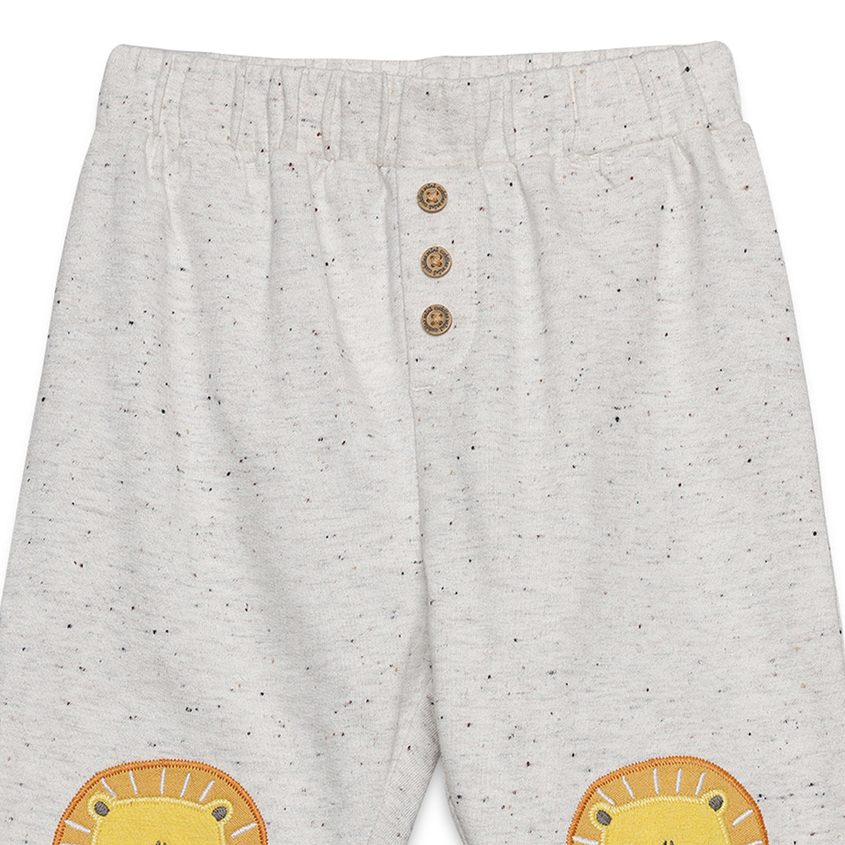 Baby Boys Lion Patch Knit Bottom, Grey
