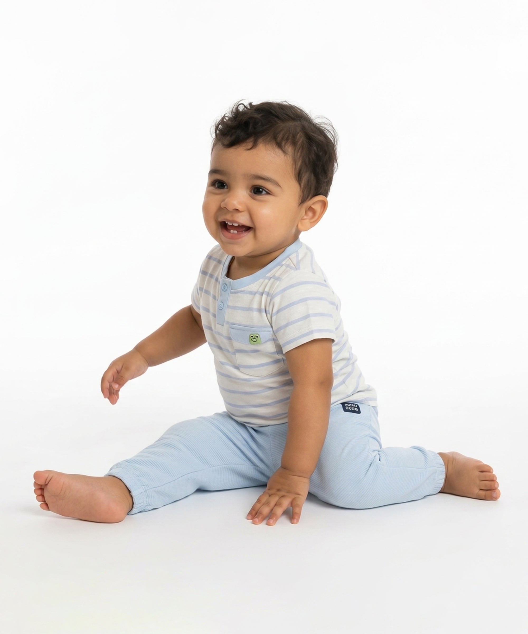 Baby Boys Solid Jogger Pants, Light Blue