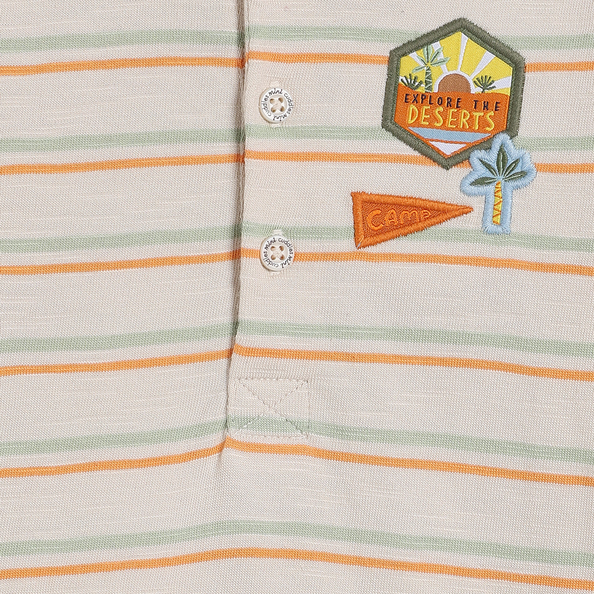 Baby Boys Striped Polo T-Shirt, Beige