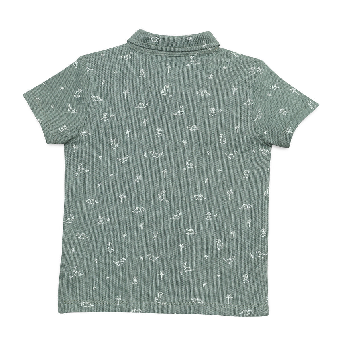 Baby Boys All-Over Dinosaur Printed Polo T-Shirt, Green