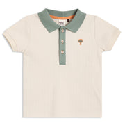 Baby Boys Solid Polo T-Shirt, Beige And Green