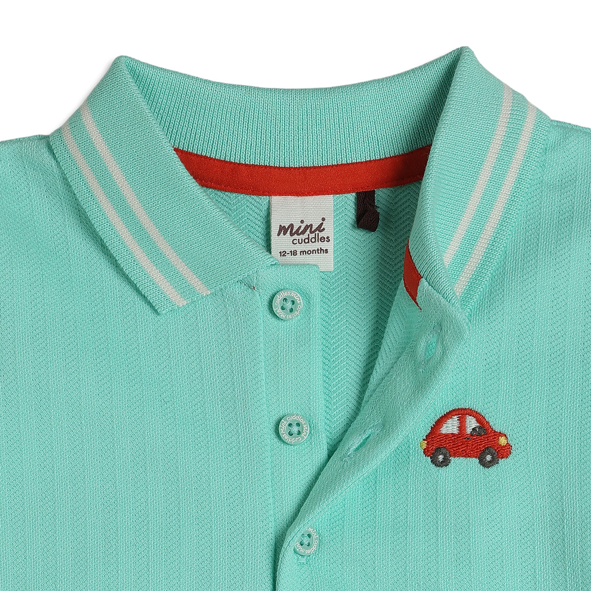 Baby Boys Solid Polo T-Shirt, Mint Green