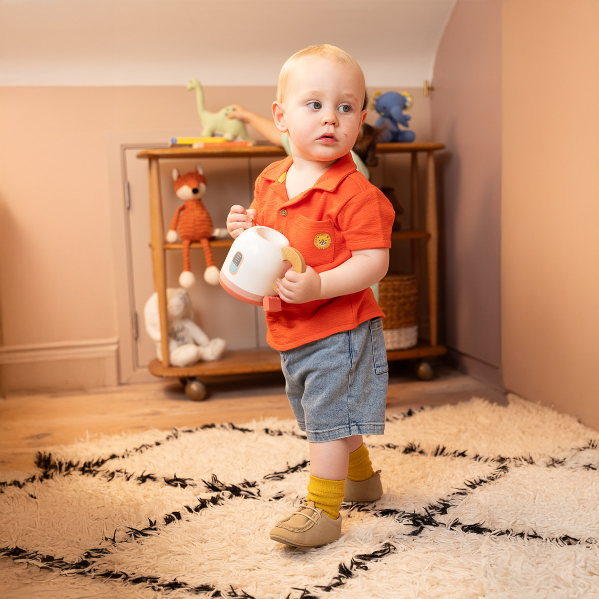 Baby Boys Solid Suede Moccasins Soft Sole Shoes, Beige