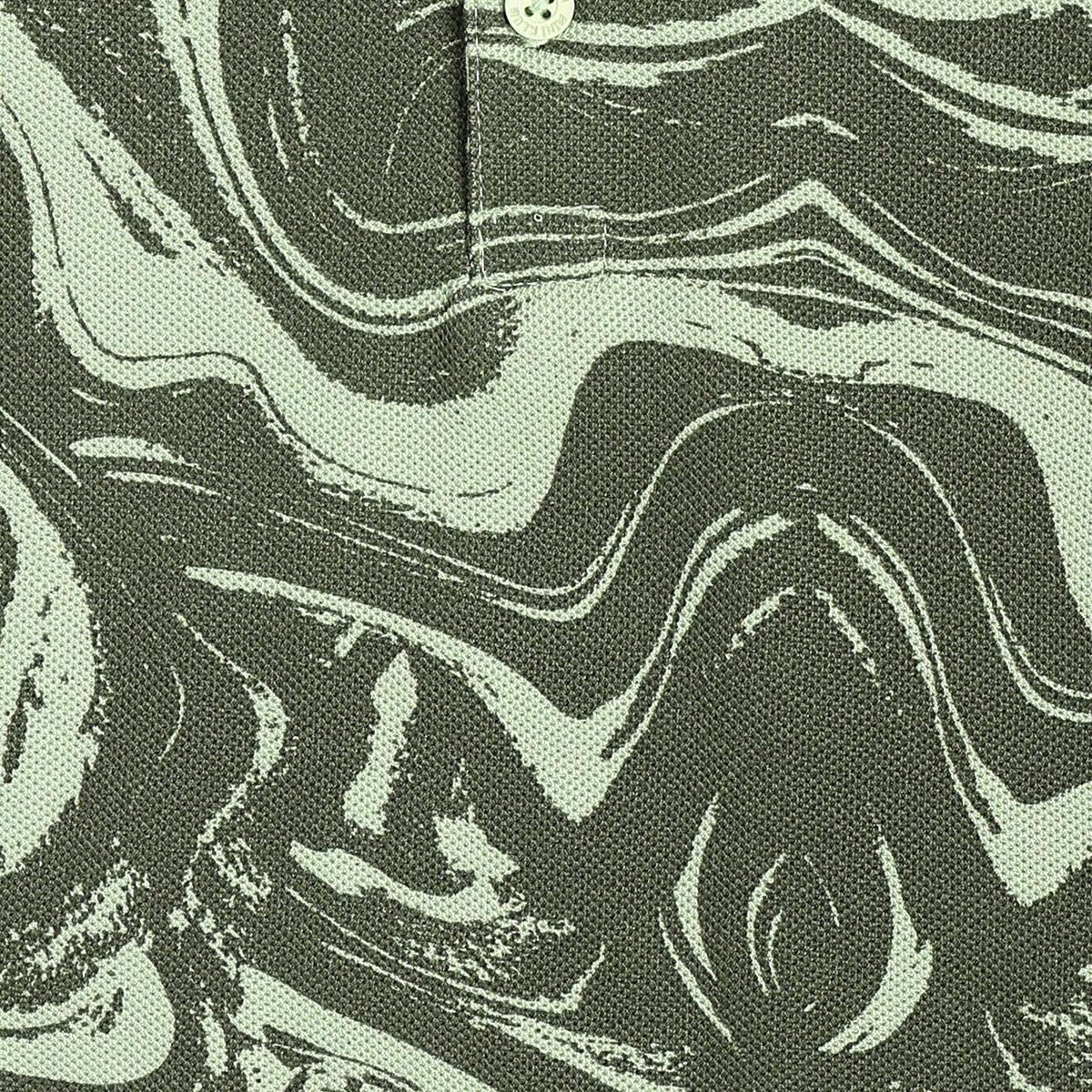 Boys Abstract Printed Polo T-Shirt, Olive Green and Sage Green