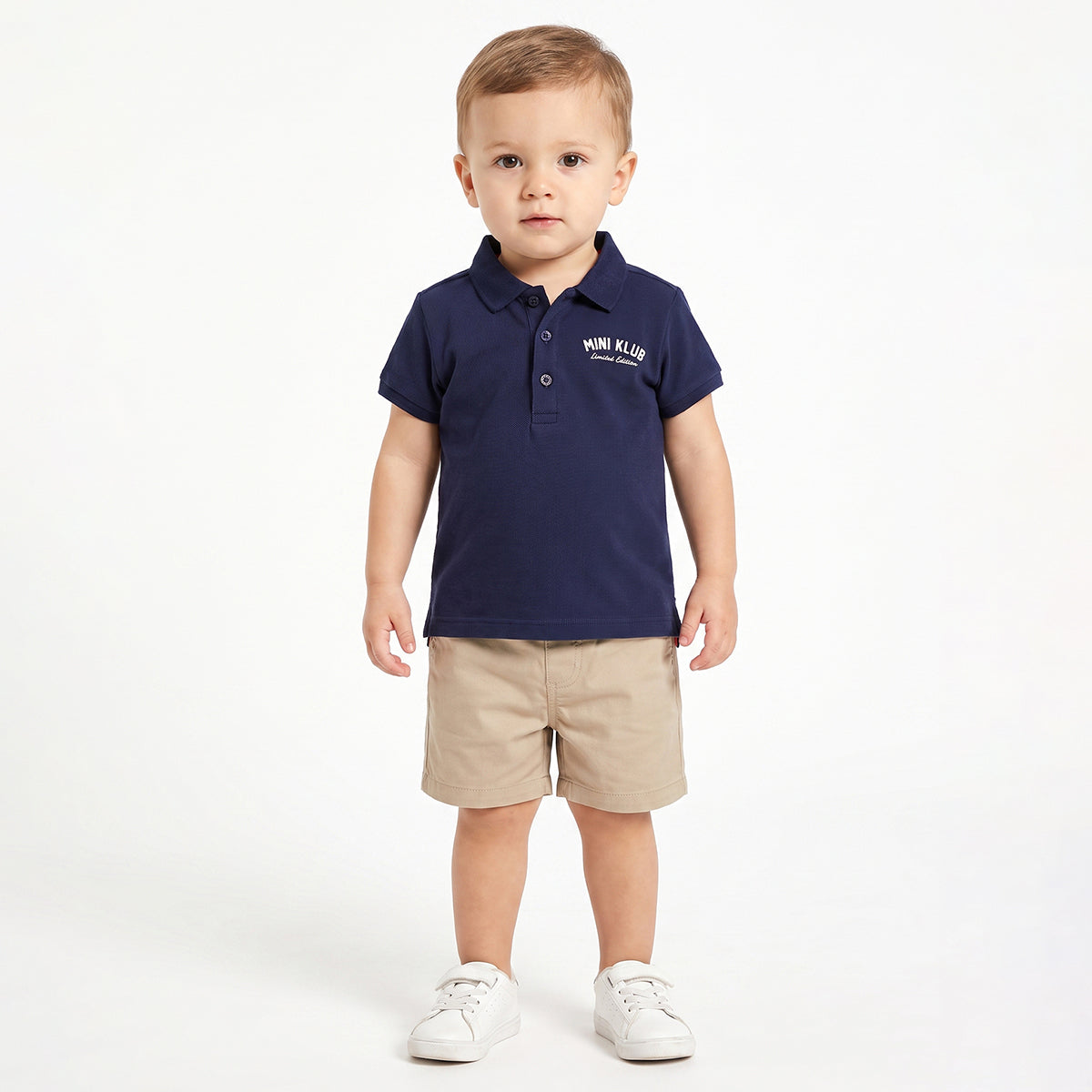 Baby Boys Navy Blue Cotton Polo T-Shirt Regular Fit Casual Wear