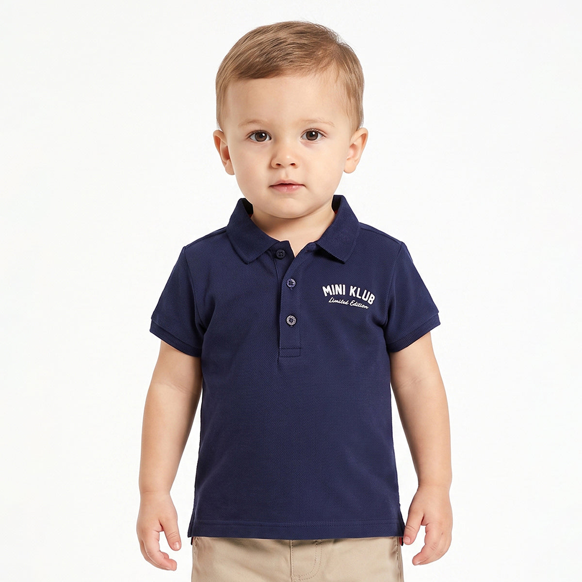 Baby Boys Navy Blue Cotton Polo T-Shirt Regular Fit Casual Wear