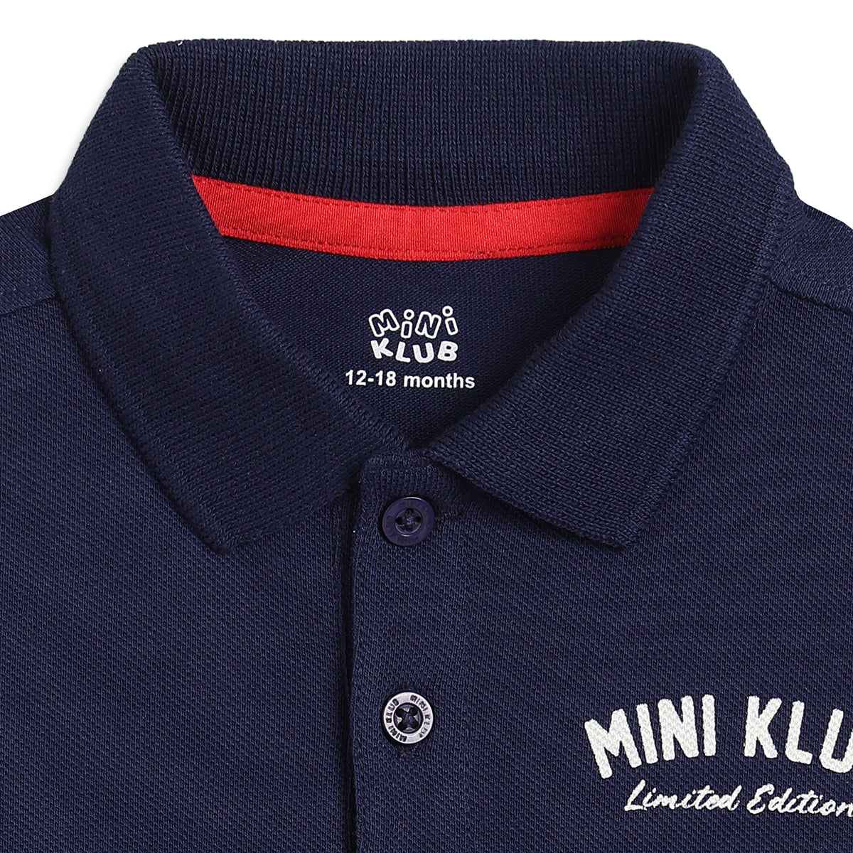 Baby Boys Navy Blue Cotton Polo T-Shirt Regular Fit Casual Wear