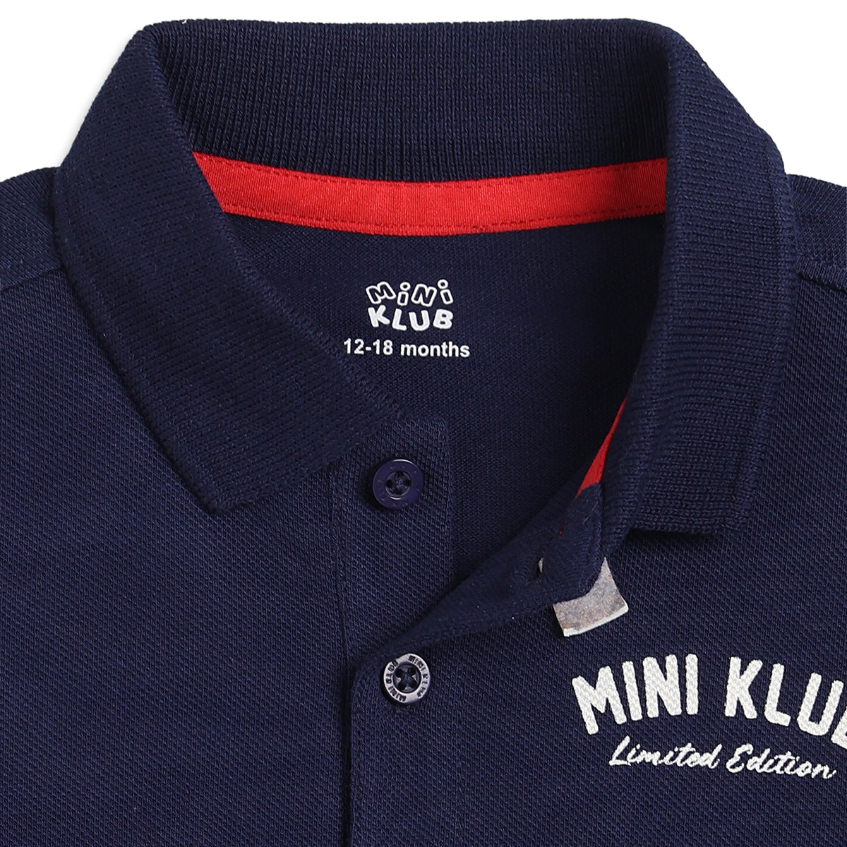 Baby Boys Navy Blue Cotton Polo T-Shirt Regular Fit Casual Wear