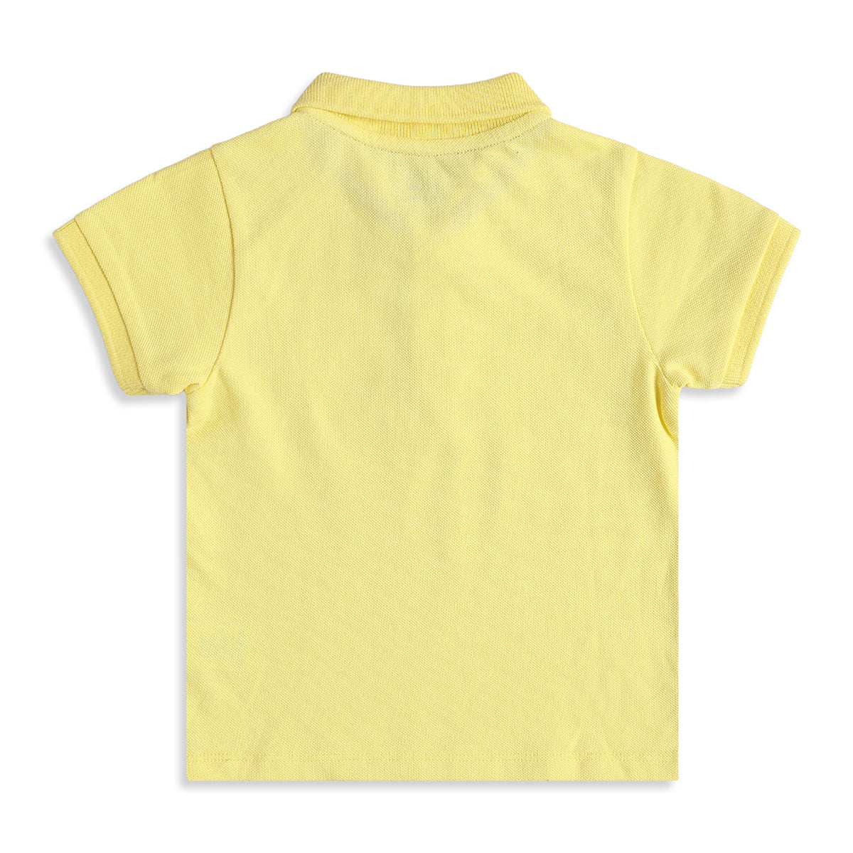 Baby Boys Yellow Cotton Polo Neck Regular Fit T-Shirt