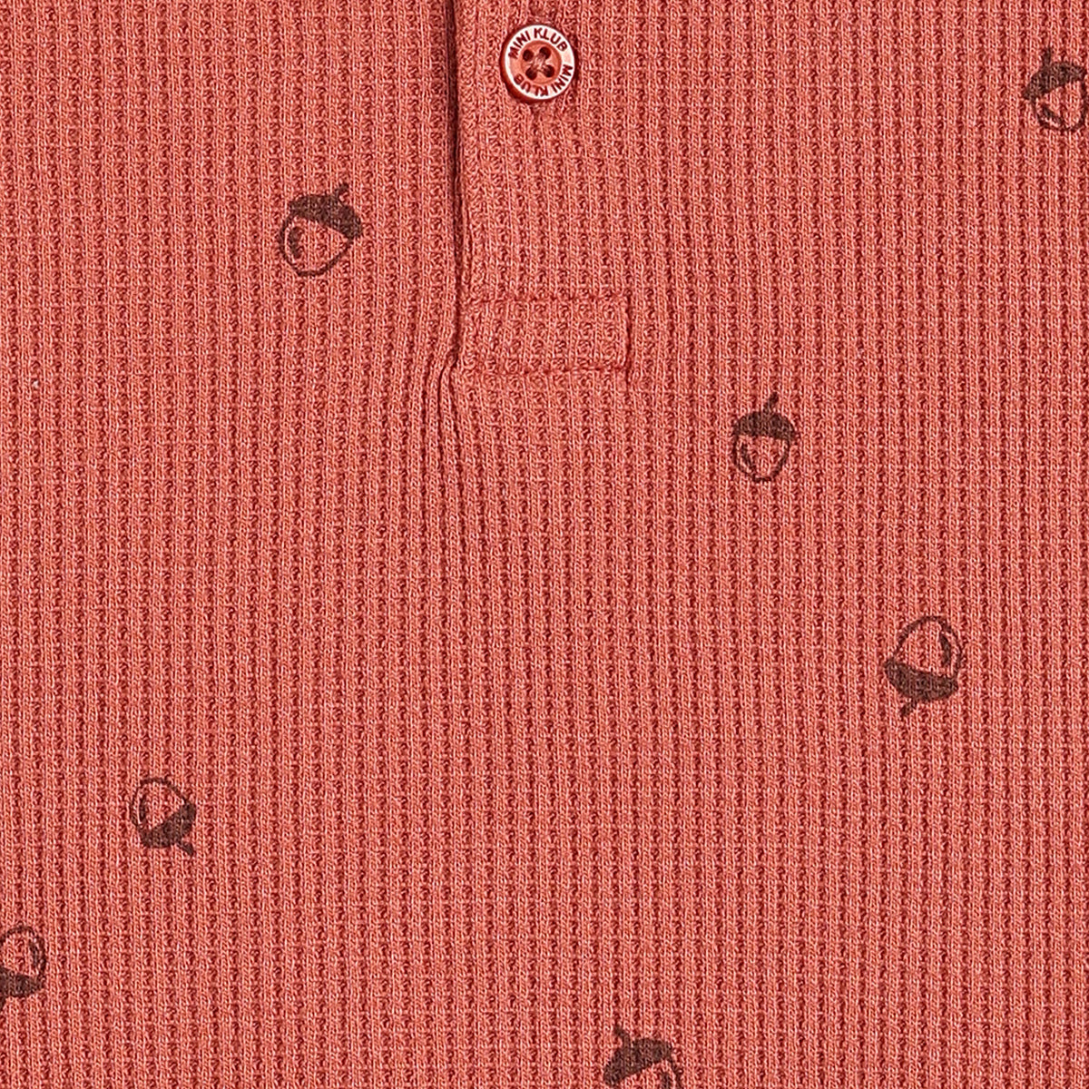 Baby Boys Rust Brown Cotton Waffle Polo T-Shirt Regular Fit Casual Wear