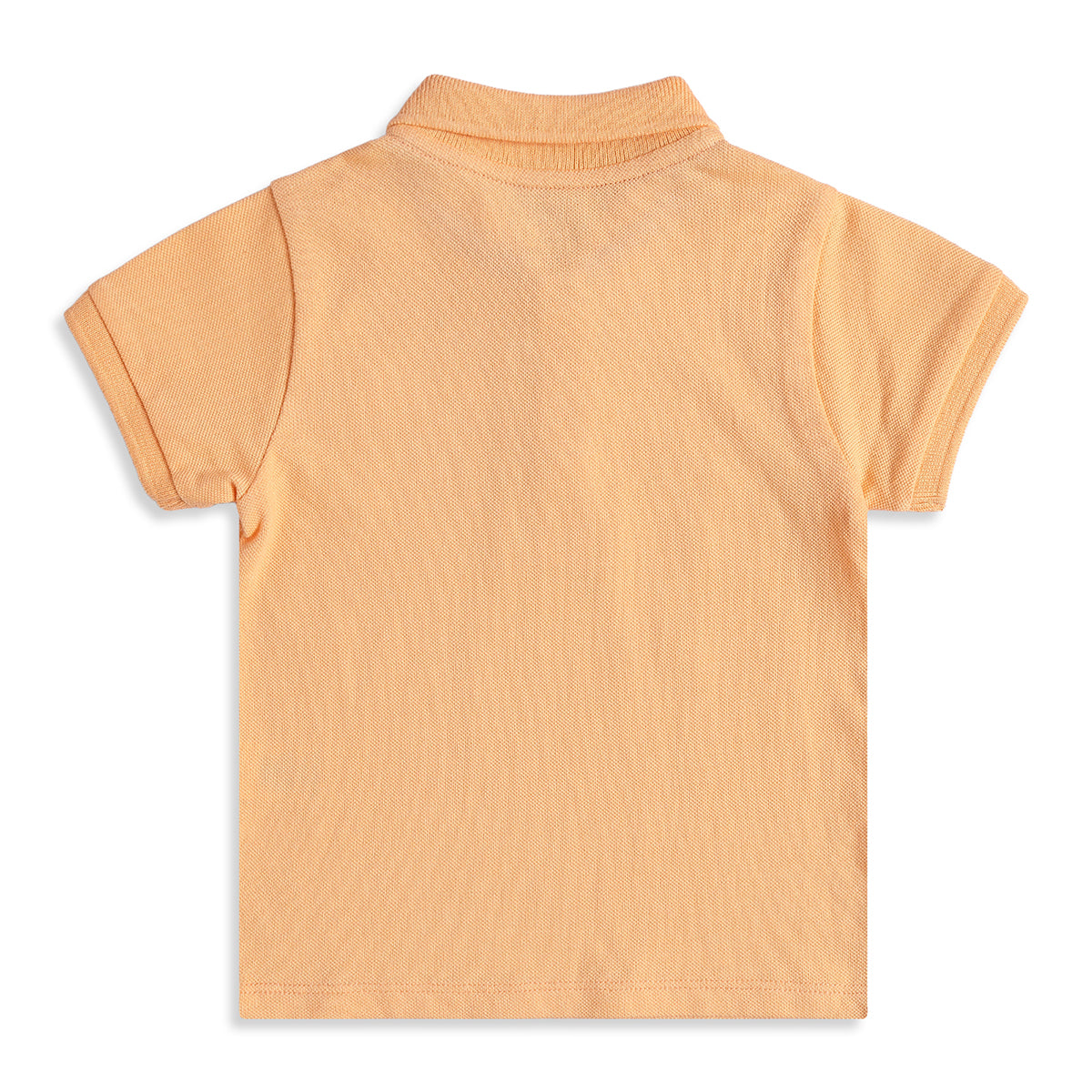 Baby Boys Peach Cotton Polo Neck Regular Fit T-Shirt