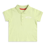 Baby Boys Light Green Cotton Polo Neck Regular Fit T-Shirt