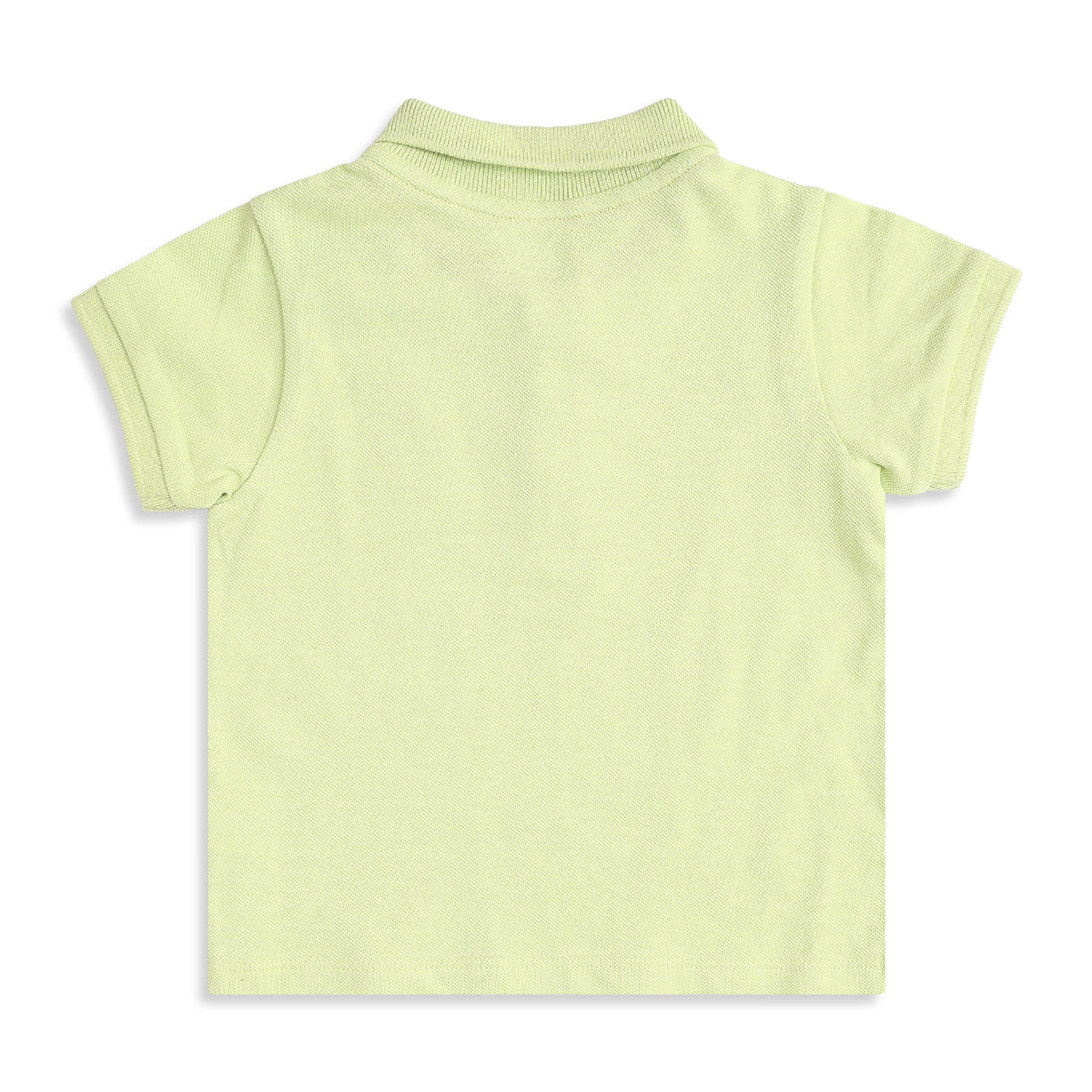 Baby Boys Light Green Cotton Polo Neck Regular Fit T-Shirt