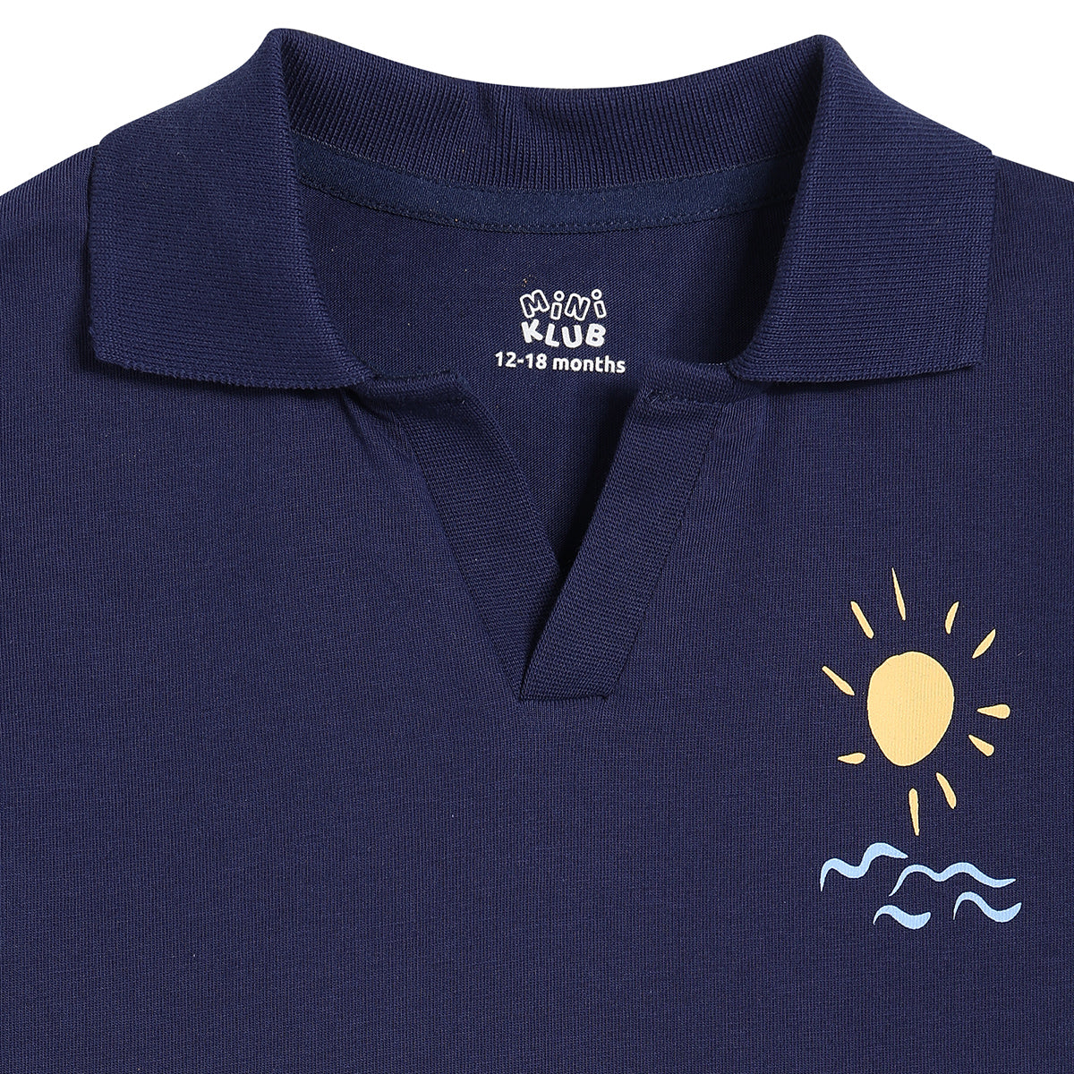 Baby Boys Printed Polo T-Shirt, Navy Blue