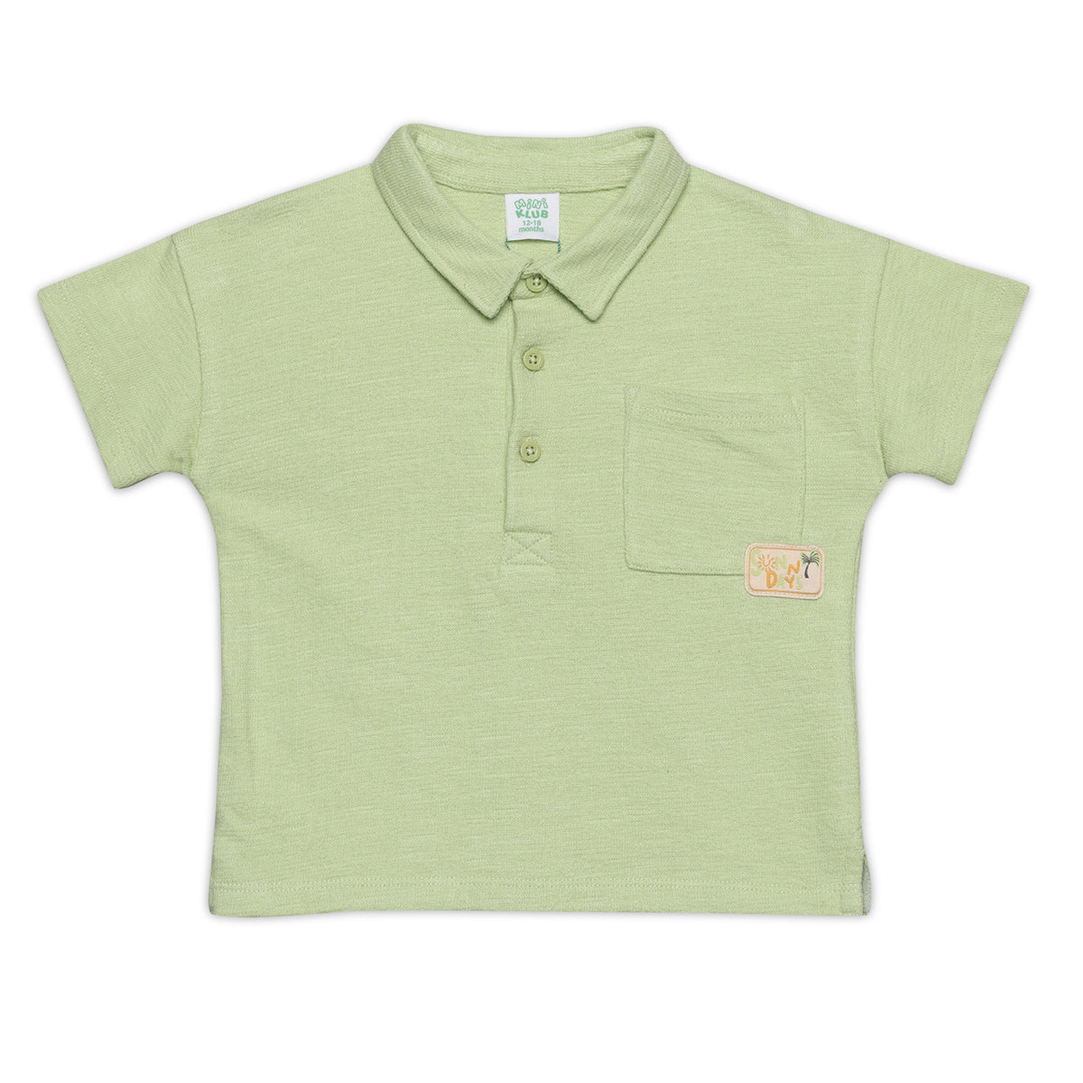 Baby Boys Solid Polo T-Shirt, Light Green