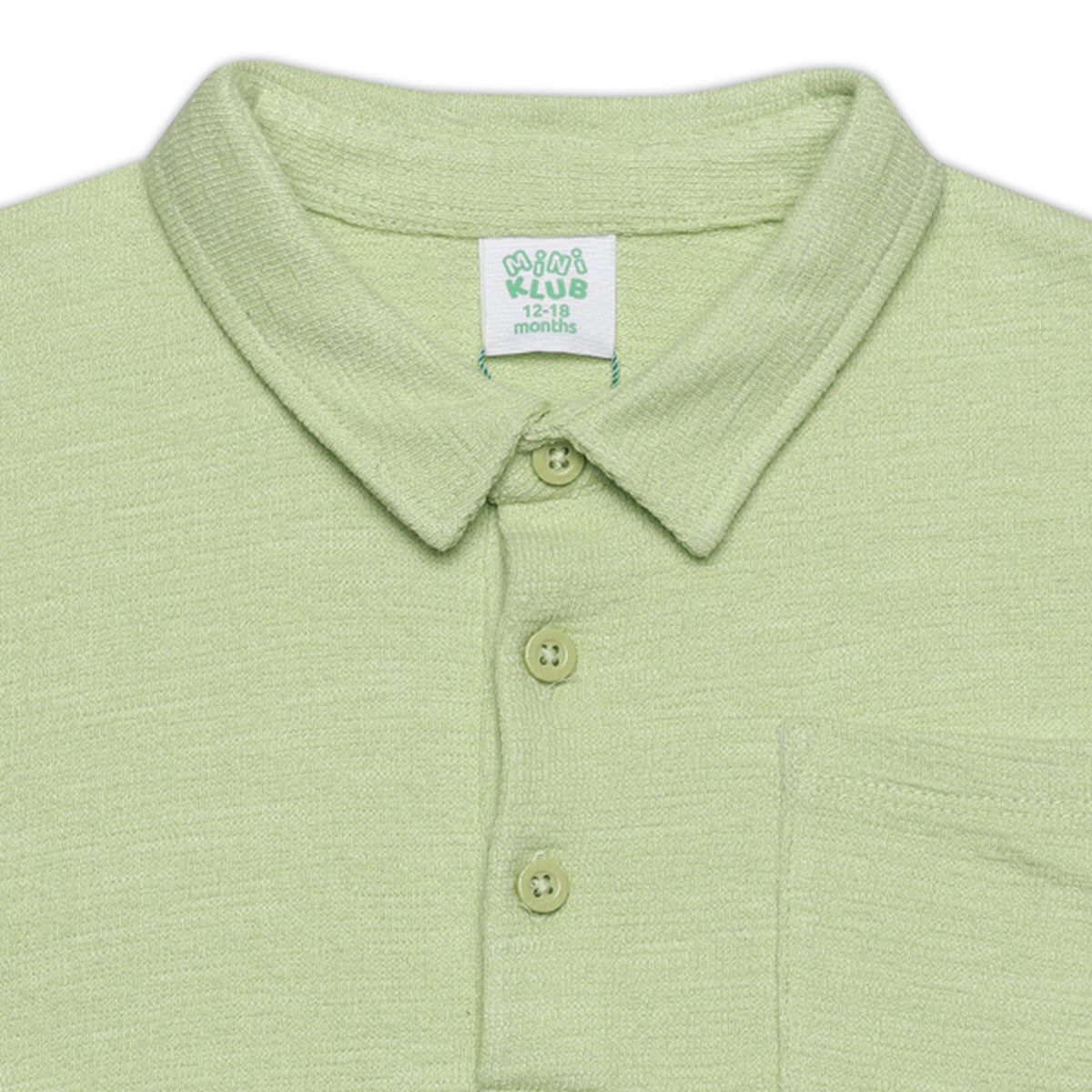 Baby Boys Solid Polo T-Shirt, Light Green