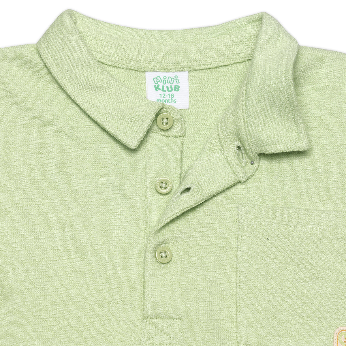 Baby Boys Solid Polo T-Shirt, Light Green