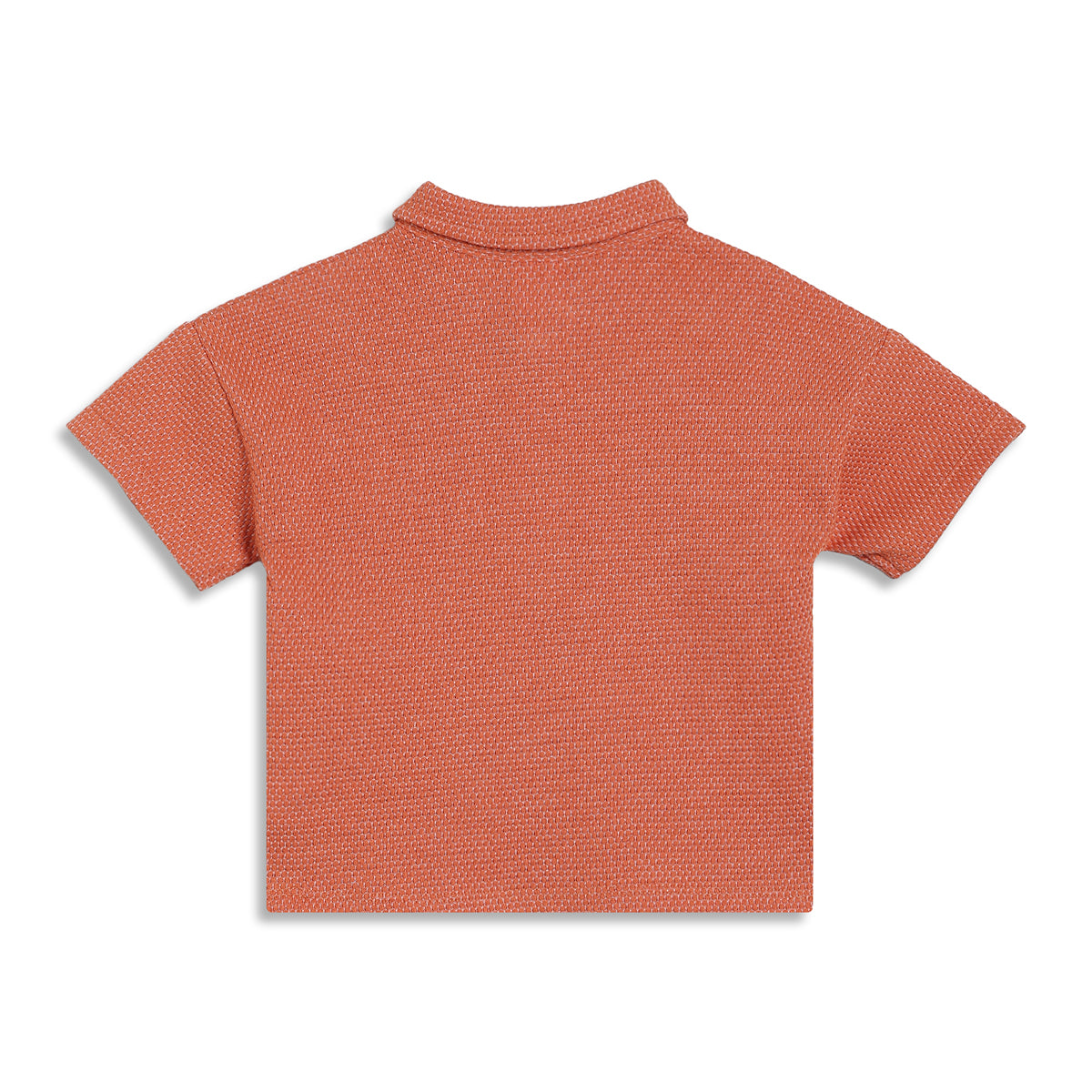 Baby Boys Self Design Polo T-Shirt, Orange