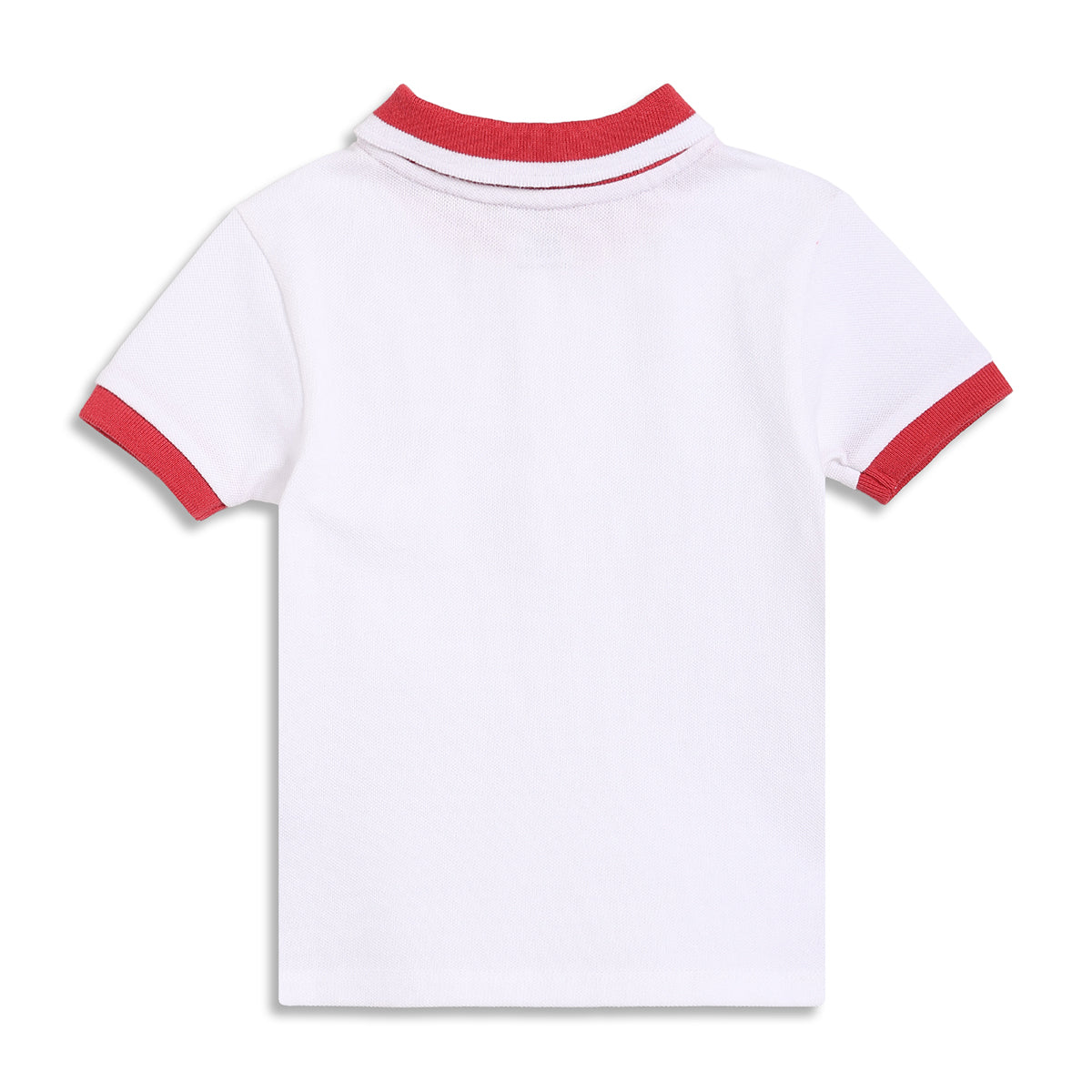 Baby Boys Solid Polo T-Shirt, White and Red