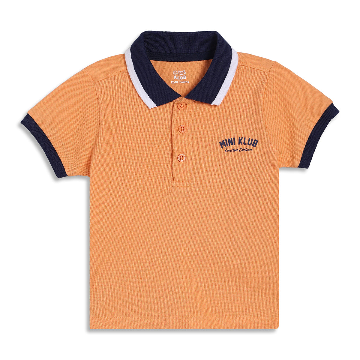 Baby Boys Printed Polo T-Shirt, Orange