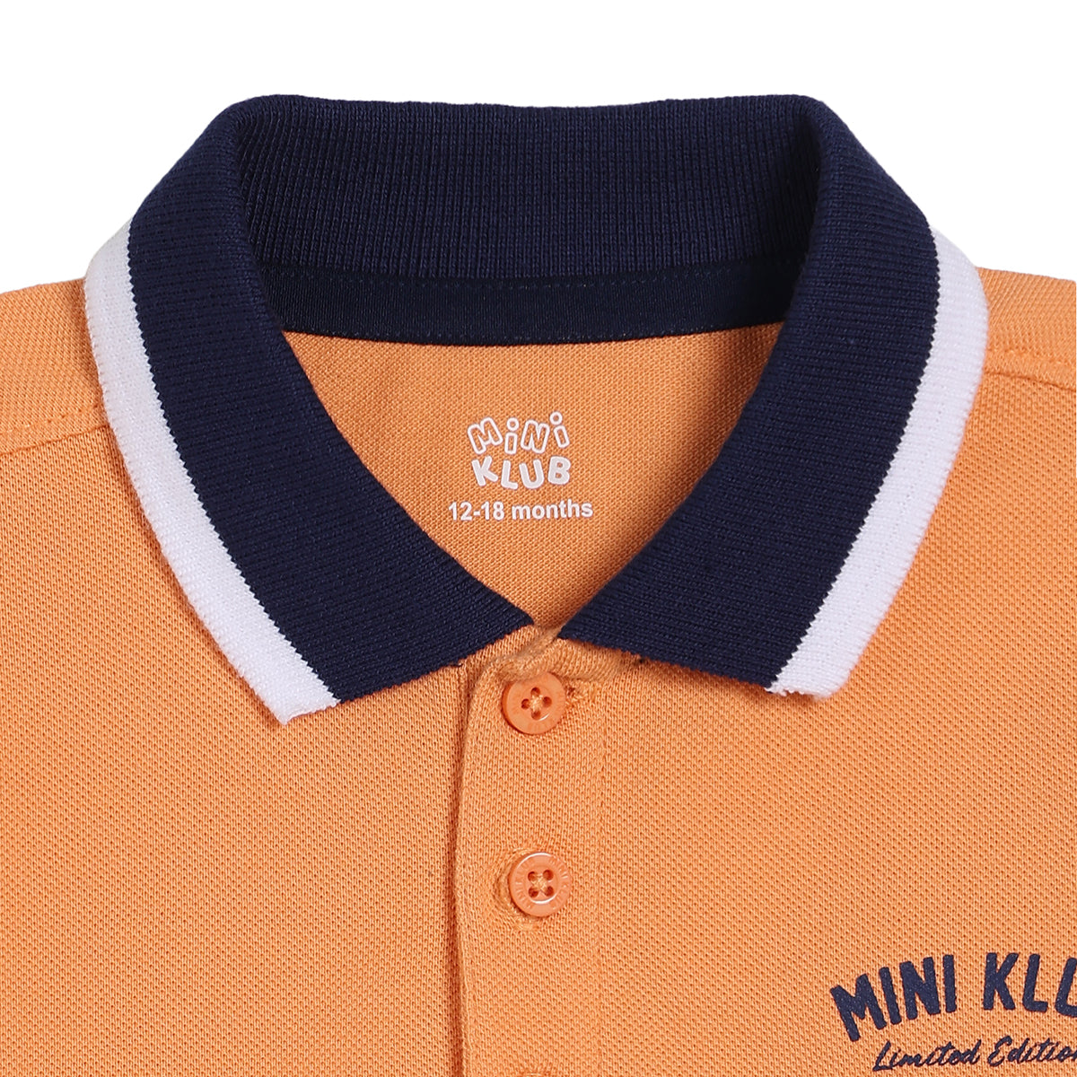 Baby Boys Printed Polo T-Shirt, Orange