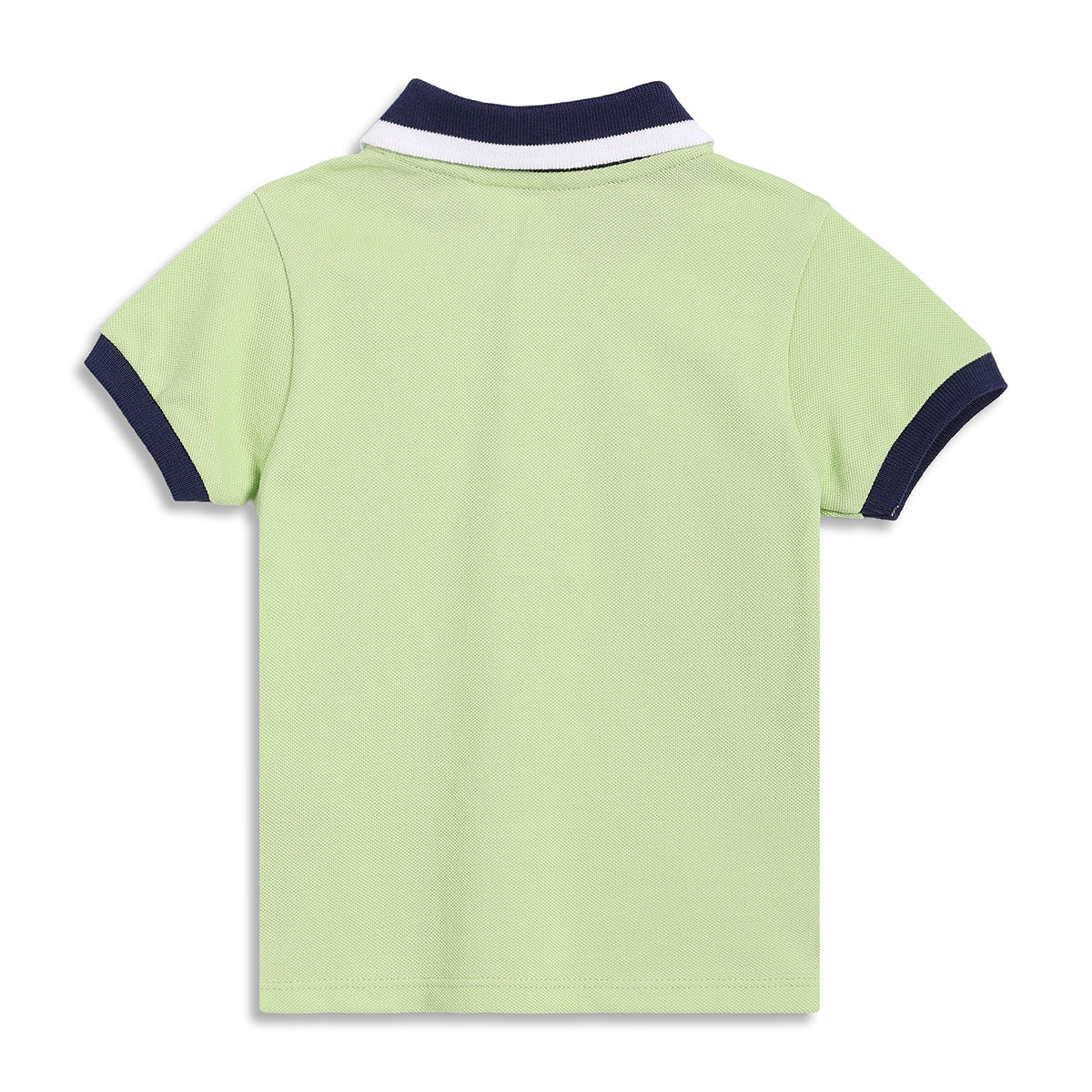Baby Boys Solid Polo T-Shirt, Light Green and Navy Blue