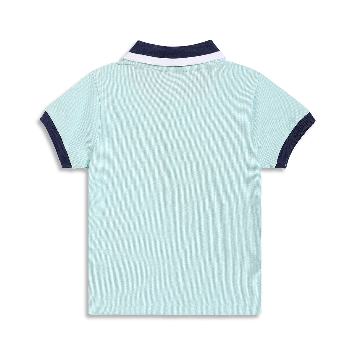 Baby Boys Solid Polo T-Shirt, Light Blue and Navy Blue