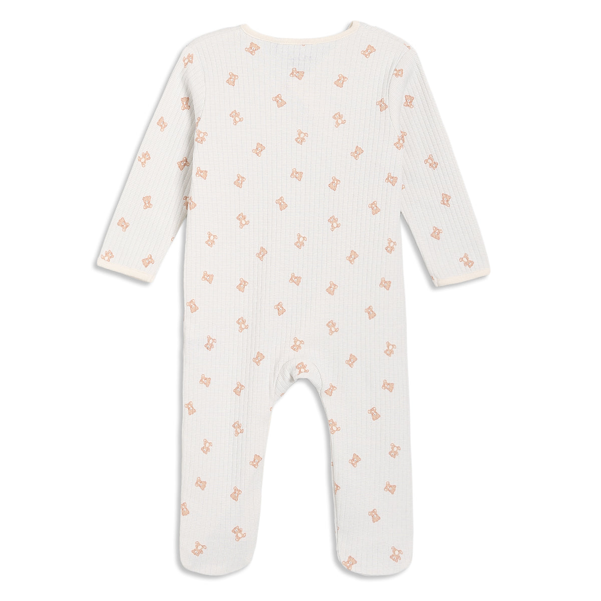 Baby Boys Teddy Print Sleepsuit with Cap and Blanket Set, Blue & Cream
