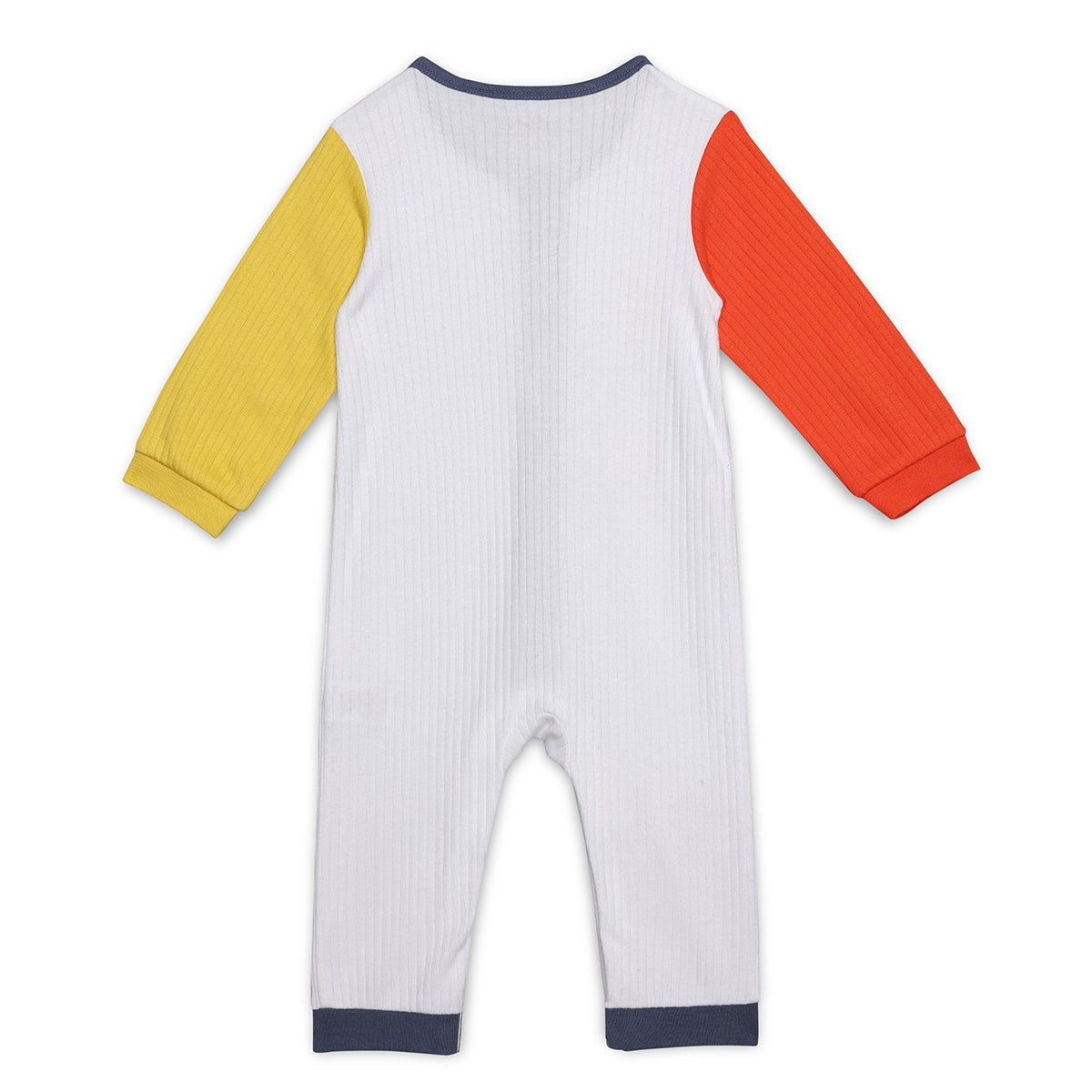 Baby Boys “You Play” Printed Romper with Contrast Sleeves, Multicolour